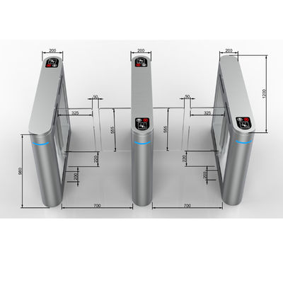IP54 Porte oscillante en acier inoxydable avec interface RS485/TCP/IP à passage de 600 mm